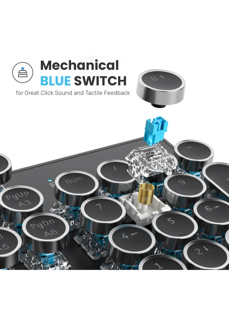 أريزون لوحة مفاتيح ميكانيكية للألعاب طراز الآلة الكاتبة MK-20 - USB سلكي، إضاءة خلفية RGB حقيقية، تخطيط باللغة الإنجليزية والعربية، 104 مفتاحًا - Image 4